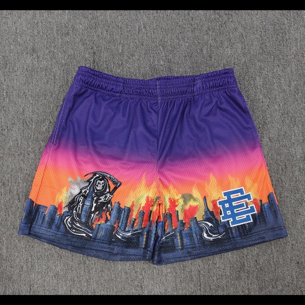 Eric Emanuel Purple Pink Orange Gradient Athletic Shorts